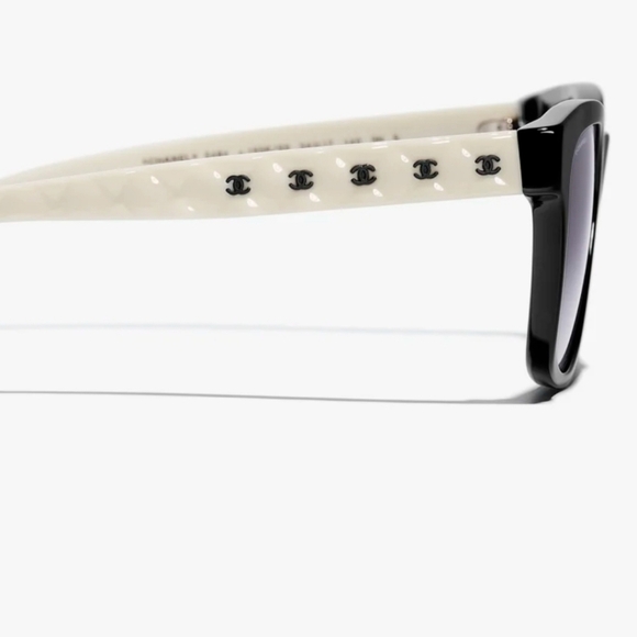 Chanel BLACK & WHITE SUNGLASSES. Lenses:Gray Ref CH5484 1656/s6 - Picture 3 of 16